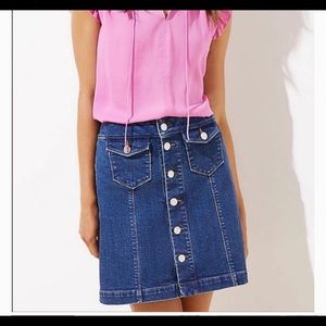 Loft Button Front Denim Skirt
